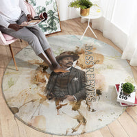Bass Reeves Spirit Frontier Legend Round Carpet African American Marshal Horse Riding Western Watercolor