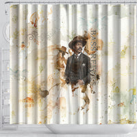 Bass Reeves Spirit Frontier Legend Shower Curtain African American Marshal Horse Riding Western Watercolor