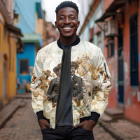 Bass Reeves Spirit Frontier Legend Sleeve Zip Bomber Jacket African American Marshal Horse Riding Western Watercolor