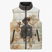 Bass Reeves Spirit Frontier Legend Sleeveless Puffer Jacket African American Marshal Horse Riding Western Watercolor
