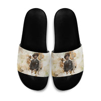 Bass Reeves Spirit Frontier Legend Slide Sandals African American Marshal Horse Riding Western Watercolor