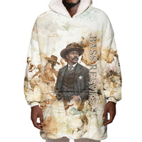 Bass Reeves Spirit Frontier Legend Wearable Blanket Hoodie African American Marshal Horse Riding Western Watercolor