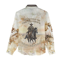 Bass Reeves Spirit Frontier Legend Women Casual Shirt African American Marshal Horse Riding Western Watercolor