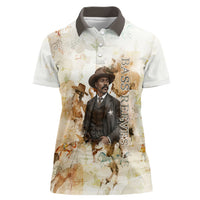 Bass Reeves Spirit Frontier Legend Women Polo Shirt African American Marshal Horse Riding Western Watercolor