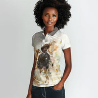 Bass Reeves Spirit Frontier Legend Women Polo Shirt African American Marshal Horse Riding Western Watercolor