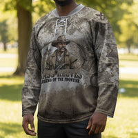 Bass Reeves Legend Black Cowboy Hockey Jersey Western Legend Vintage - Legend Of The Frontier