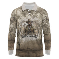 Bass Reeves Legend Black Cowboy Long Sleeve Polo Shirt Western Legend Vintage - Legend Of The Frontier