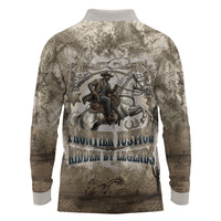 Bass Reeves Legend Black Cowboy Long Sleeve Polo Shirt Western Legend Vintage - Legend Of The Frontier