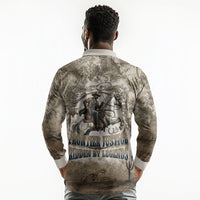 Bass Reeves Legend Black Cowboy Long Sleeve Polo Shirt Western Legend Vintage - Legend Of The Frontier