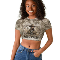 Bass Reeves Legend Black Cowboy Raglan Cropped T shirt Western Legend Vintage - Legend Of The Frontier