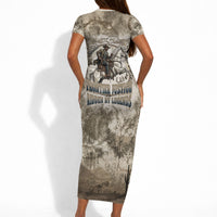 Bass Reeves Legend Black Cowboy Short Sleeve Bodycon Dress Western Legend Vintage - Legend Of The Frontier