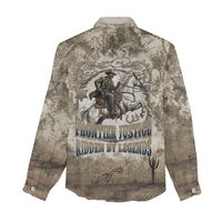 Bass Reeves Legend Black Cowboy Women Casual Shirt Western Legend Vintage - Legend Of The Frontier
