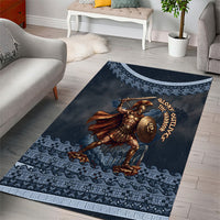 Trojan War Glory Outlives Warrior Area Rug Spartan Achilles Warrior Battle Greek