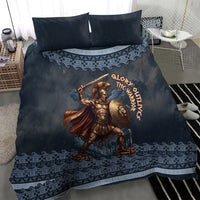 Trojan War Glory Outlives Warrior Bedding Set Spartan Achilles Warrior Battle Greek