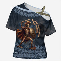 Trojan War Glory Outlives Warrior Cross Shoulder Shirt Spartan Achilles Warrior Battle Greek