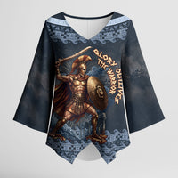 Trojan War Glory Outlives Warrior Kimono Sleeve Blouse Spartan Achilles Warrior Battle Greek