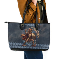 Trojan War Glory Outlives Warrior Leather Tote Bag Spartan Achilles Warrior Battle Greek