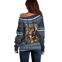 Trojan War Glory Outlives Warrior Off Shoulder Sweater Spartan Achilles Warrior Battle Greek