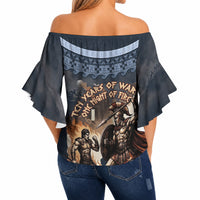 Trojan War Glory Outlives Warrior Off Shoulder Wrap Waist Top Spartan Achilles Warrior Battle Greek