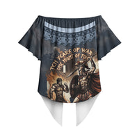 Trojan War Glory Outlives Warrior Off Shoulder Wrap Waist Top Spartan Achilles Warrior Battle Greek