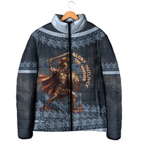 Trojan War Glory Outlives Warrior Padded Jacket Spartan Achilles Warrior Battle Greek