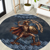 Trojan War Glory Outlives Warrior Round Carpet Spartan Achilles Warrior Battle Greek