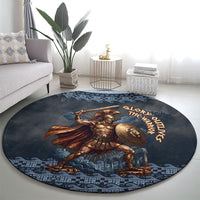 Trojan War Glory Outlives Warrior Round Carpet Spartan Achilles Warrior Battle Greek