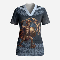 Trojan War Glory Outlives Warrior Scrub Top Spartan Achilles Warrior Battle Greek