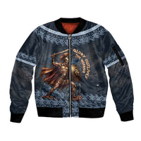 Trojan War Glory Outlives Warrior Sleeve Zip Bomber Jacket Spartan Achilles Warrior Battle Greek