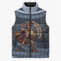 Trojan War Glory Outlives Warrior Sleeveless Puffer Jacket Spartan Achilles Warrior Battle Greek