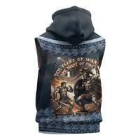 Trojan War Glory Outlives Warrior Sleeveless Zip Hoodie Spartan Achilles Warrior Battle Greek