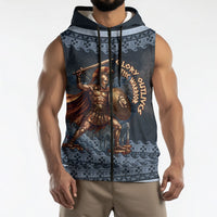 Trojan War Glory Outlives Warrior Sleeveless Zip Hoodie Spartan Achilles Warrior Battle Greek