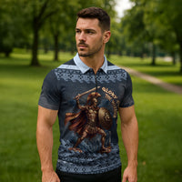 Trojan War Glory Outlives Warrior Zipper Polo Shirt Spartan Achilles Warrior Battle Greek