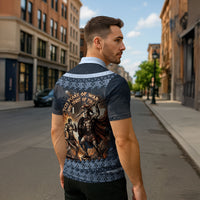 Trojan War Glory Outlives Warrior Zipper Polo Shirt Spartan Achilles Warrior Battle Greek