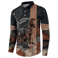 Trojan War Horse Entered Burned Button Sweatshirt Greek Wooden Trojan Horse Spartan Warrior