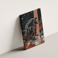 Trojan War Horse Entered Burned Canvas Wall Art Greek Wooden Trojan Horse Spartan Warrior