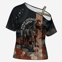 Trojan War Horse Entered Burned Cross Shoulder Shirt Greek Wooden Trojan Horse Spartan Warrior