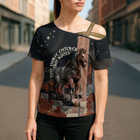 Trojan War Horse Entered Burned Cross Shoulder Shirt Greek Wooden Trojan Horse Spartan Warrior