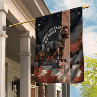 Trojan War Horse Entered Burned Garden Flag Greek Wooden Trojan Horse Spartan Warrior