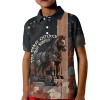 Trojan War Horse Entered Burned Kid Polo Shirt Greek Wooden Trojan Horse Spartan Warrior