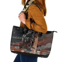 Trojan War Horse Entered Burned Leather Tote Bag Greek Wooden Trojan Horse Spartan Warrior