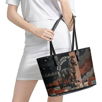 Trojan War Horse Entered Burned Leather Tote Bag Greek Wooden Trojan Horse Spartan Warrior