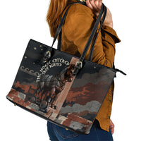 Trojan War Horse Entered Burned Leather Tote Bag Greek Wooden Trojan Horse Spartan Warrior