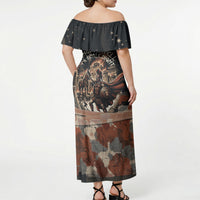Trojan War Horse Entered Burned Off Shoulder Maxi Dress Greek Wooden Trojan Horse Spartan Warrior