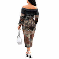 Trojan War Horse Entered Burned Off The Shoulder Long Sleeve Dress Greek Wooden Trojan Horse Spartan Warrior
