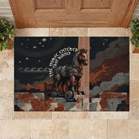 Trojan War Horse Entered Burned Rubber Doormat Greek Wooden Trojan Horse Spartan Warrior