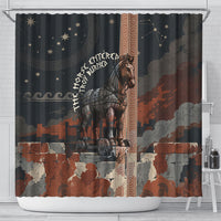 Trojan War Horse Entered Burned Shower Curtain Greek Wooden Trojan Horse Spartan Warrior