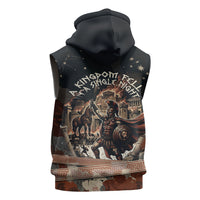 Trojan War Horse Entered Burned Sleeveless Hoodie Greek Wooden Trojan Horse Spartan Warrior