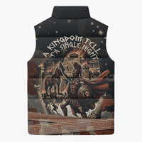 Trojan War Horse Entered Burned Sleeveless Puffer Jacket Greek Wooden Trojan Horse Spartan Warrior