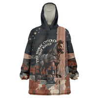 Trojan War Horse Entered Burned Wearable Blanket Hoodie Greek Wooden Trojan Horse Spartan Warrior